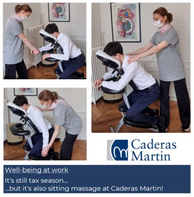 Well-being at work - Caderas Martin employees try out seated massage