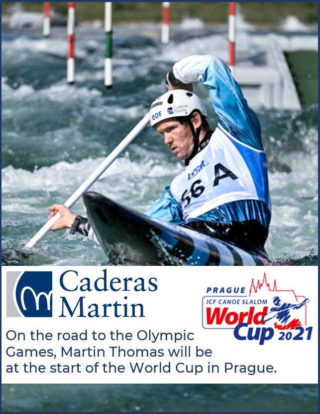 World Cup Canoe Slalom in Prague - final tweaks in an official race situation on the way to the Olympic Games for Martin Thomas.