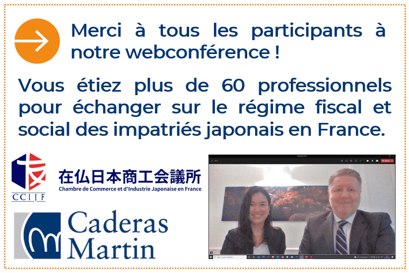 Caderas Martin anime une webconférence organisée par la Chambre de Commerce et d'Industrie Japonaise en France.