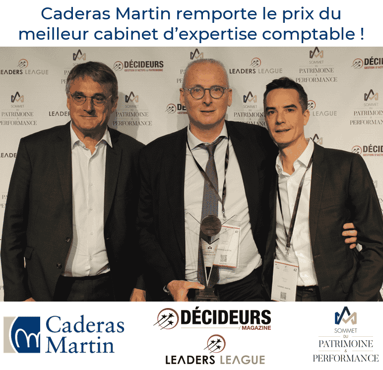 Sommet Patrimoine et Performance 2022 - Caderas Martin remporte le prix du meilleur cabinet d’expertise comptable !