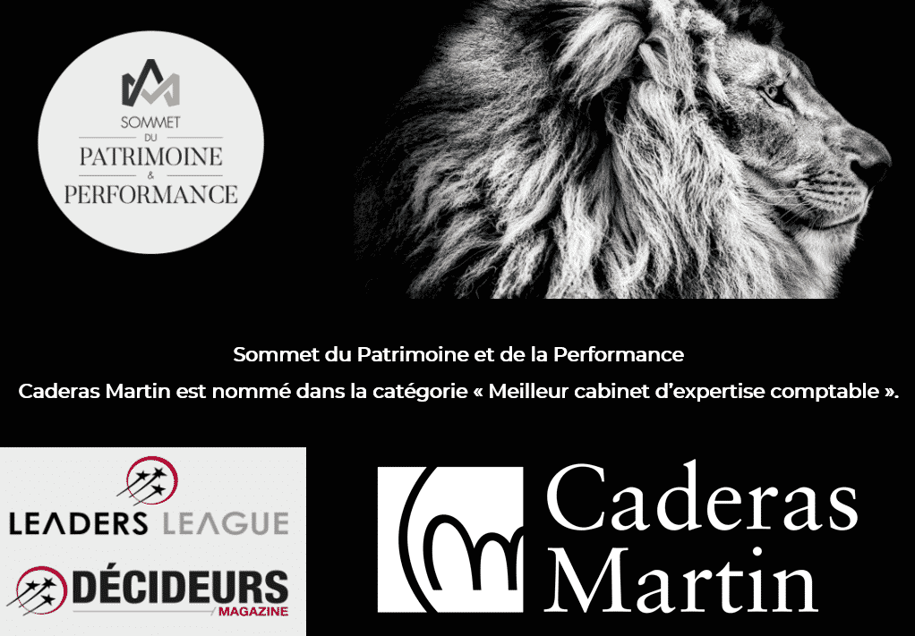 Sommet du Patrimoine et de la Performance - Caderas Martin est nommé dans la catégorie « Meilleur cabinet d’expertise comptable »